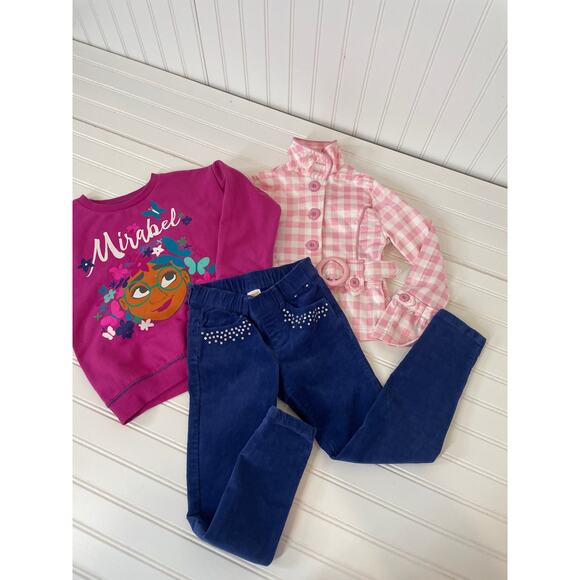Disney Gymboree & Dollhouse Girls Sweater Jacket & Pants Bundle Size 5 - Picture 1 of 9
